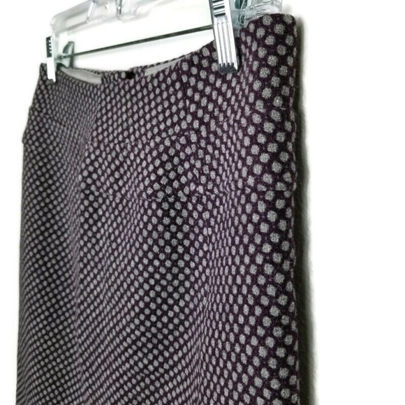 Talbots Wool Skirt Purple with Gray Polka Dots Women's Size 2 - Picture 2 of 7
